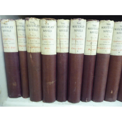 147 - Books: forty-eight volumes of Waverly novels, illustrated edition  circa 1879