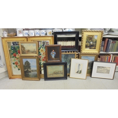 152 - Framed pictures, prints and mirrors: to include Hondon - a lakeside landscape  oil on canvas&nb... 