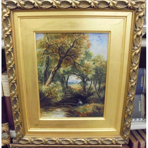 152 - Framed pictures, prints and mirrors: to include Hondon - a lakeside landscape  oil on canvas&nb... 