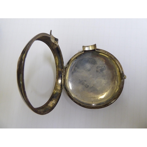 254 - A late 18thC silver pair cased pocket watch, the movement inscribed Rose & Son, London, faced by... 