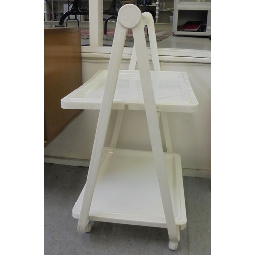 245 - A modern Simo white plastic folding, two tier serving trolley, on casters  22