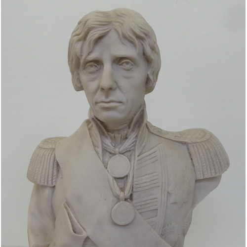 119 - A composition stone bust, featuring 'Admiral Lord Nelson' on a socle  15