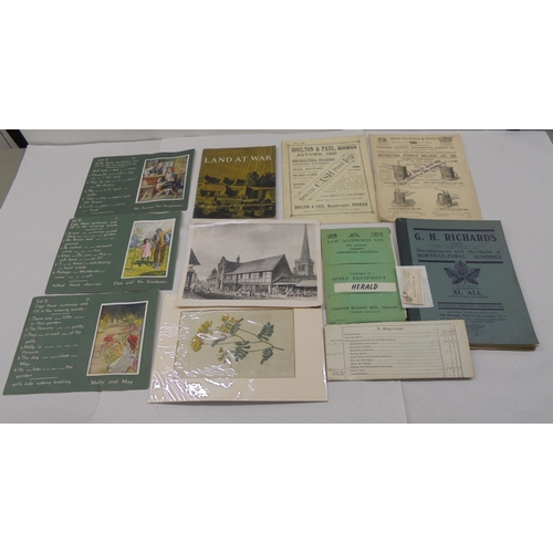 120 - Books and other printed ephemera: to include gardening and local advertising