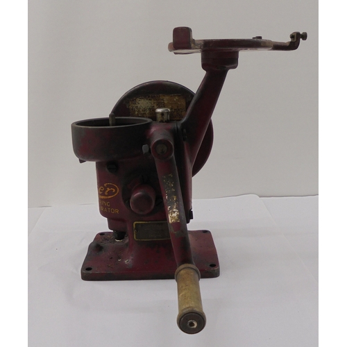 130 - A vintage Lister Ball bearing cream separator cast iron machine with original operating instructions... 