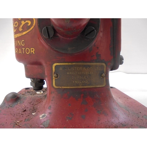 130 - A vintage Lister Ball bearing cream separator cast iron machine with original operating instructions... 