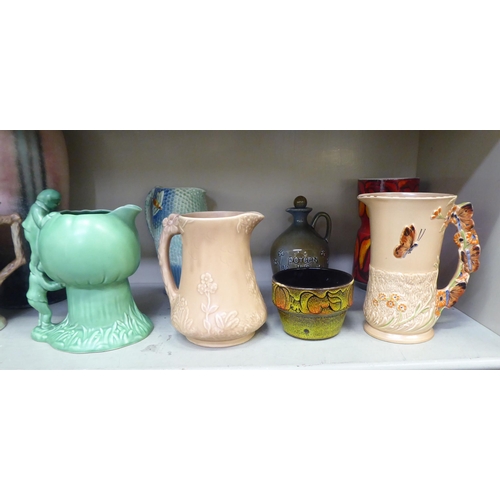 131 - Sylvac and other decorative ceramics, mainly jugs and vases  tallest 19