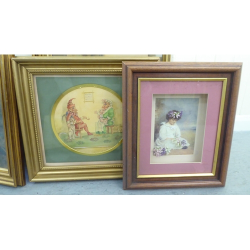 159 - Framed pictures and prints: to include two nesting birds  oil  15