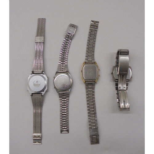 16 - Variously cased and strapped vintage digital watches 