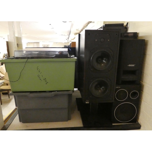 298 - Audio/visual equipment: to include a Technics turntable and JAMO Compact 90 speakers 