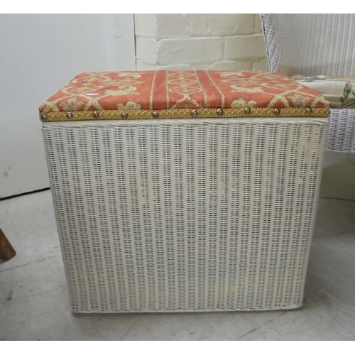 31 - Small furniture: to include two items of Lloyd Loom style bedroom furniture 