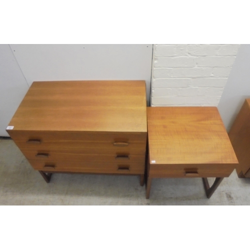 42 - A modern teak three drawer bedside chest&nbsp; 28