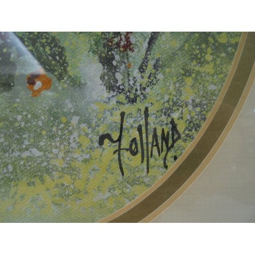 57 - Ron Folland - a floral study  mixed media  bears a signature  9.5