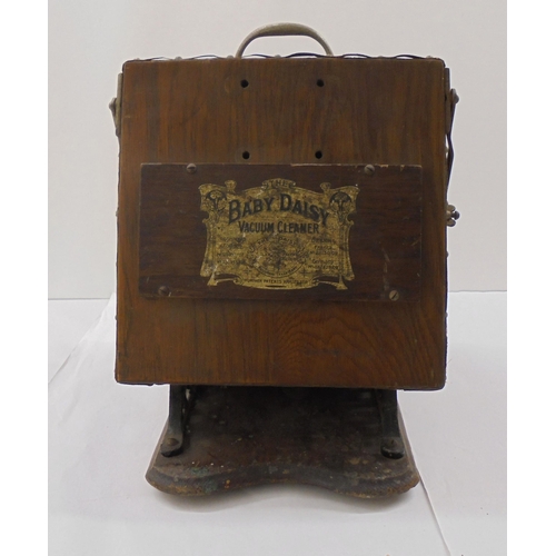 40 - A mixed lot: to include an early 20thC 'The Baby Daisy' oak vacuum cleaner base unit