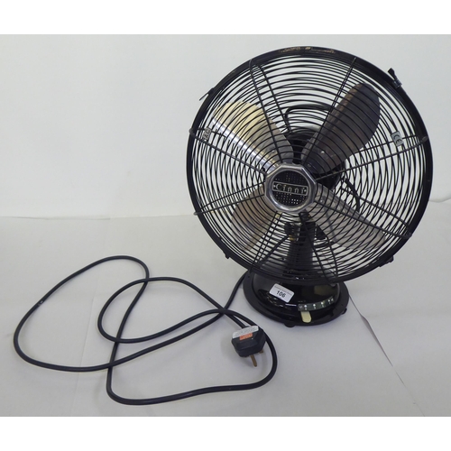 106 - A National Winder Cinni black enamelled finished electric table fan