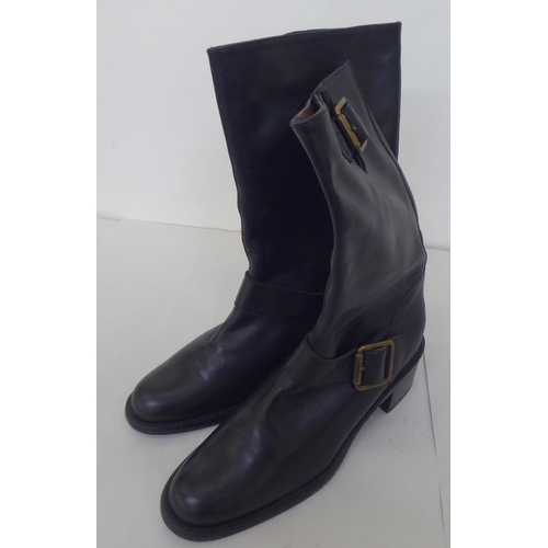 116 - A pair of ladies Hobbs black leather boots with buckle detail  size 39