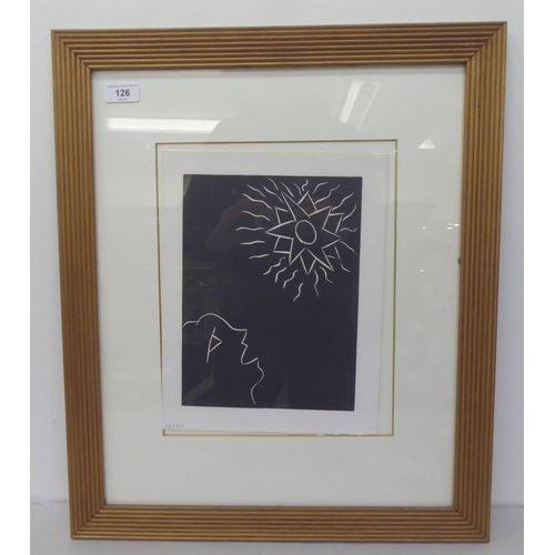 126 - After Henri Matisse - 'But Suddenly the sun No.2'  Limited Edition XII/XXV numbered in pencil  white... 