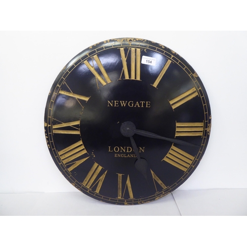 154 - A modern wall timepiece, faced by a convex, gilded and black painted Roman dial  19