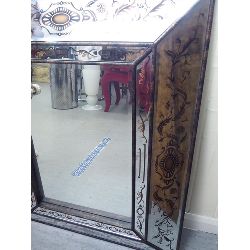 155 - A modern Italianate mirror with bevelled and decorated frames  40