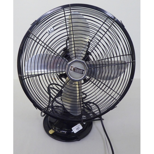 167 - A National Winder Cinni black enamelled electric table fan