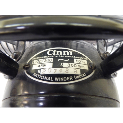 167 - A National Winder Cinni black enamelled electric table fan