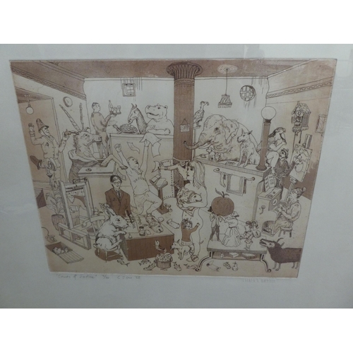 209 - After C J Orr - 'Courts of Justice'  Limited Edition 3/30  etching  bears a pencil si... 