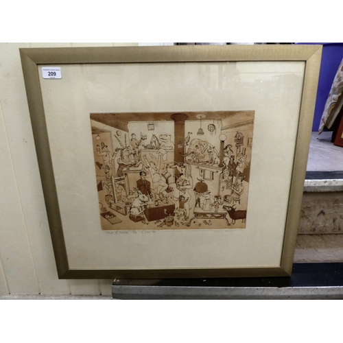 209 - After C J Orr - 'Courts of Justice'  Limited Edition 3/30  etching  bears a pencil si... 