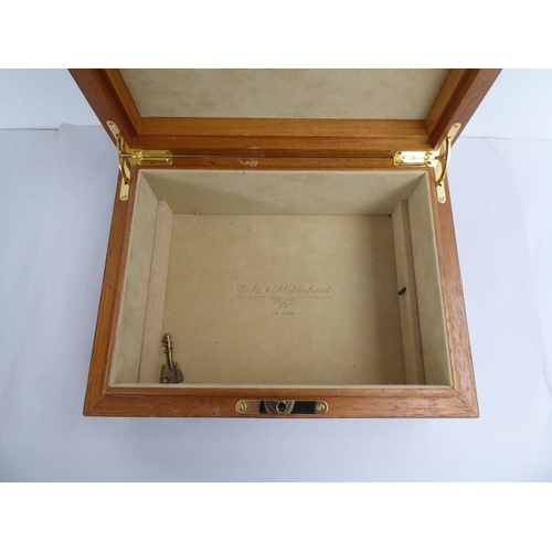 22 - A modern Dubey & Schalden faux burr walnut laminated and inlaid watch box with straight sides an... 