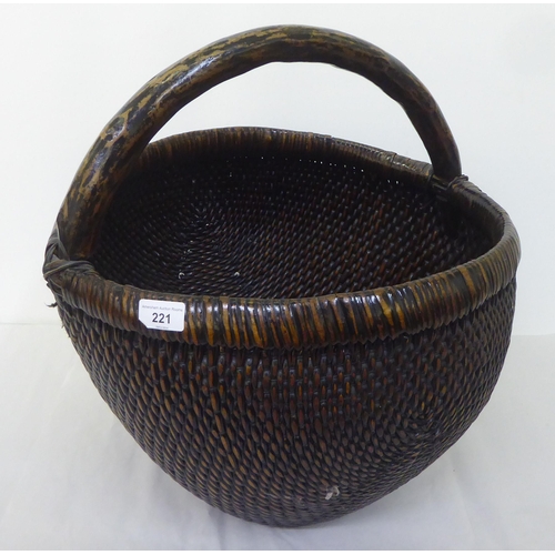 221 - Wicker and woven cane log basket  17