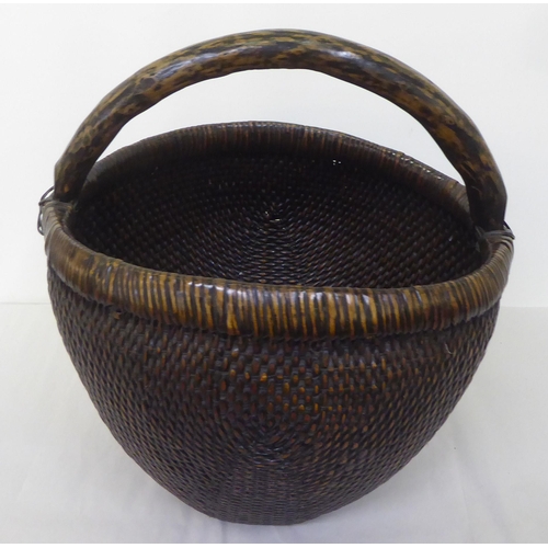 221 - Wicker and woven cane log basket  17