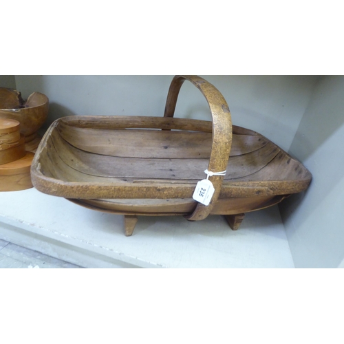 236 - Rustic woodware, viz. a one pierce, turned fruit bowl  8