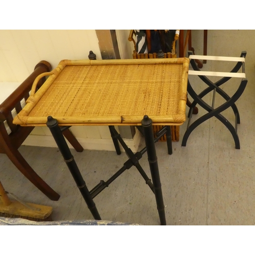 243 - Small furniture: to include a bamboo umbrella/stick stand  24