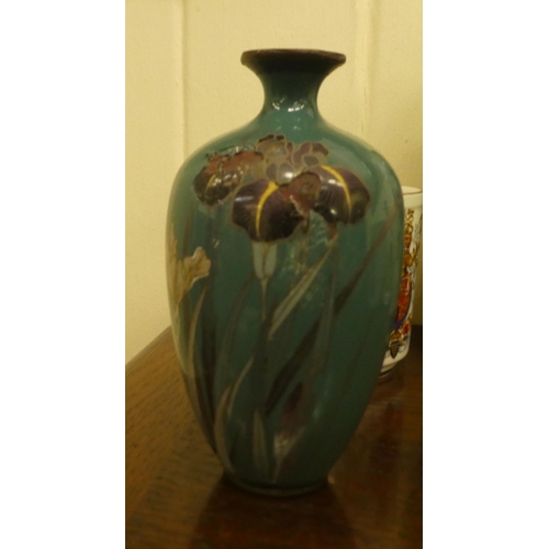 245 - A mixed lot: to include a mid 20thC Chinese celadon vase, decorated with flora  7.5