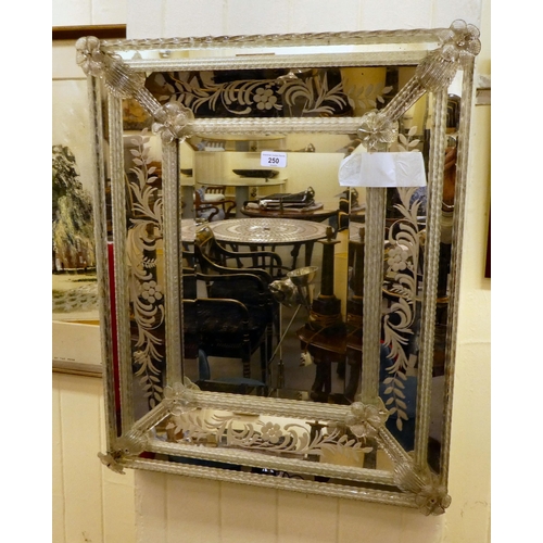 250 - A modern 19thC design Venetian mirror with an etched plate  27