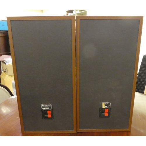 268 - A pair of Cantor teak cased speakers 