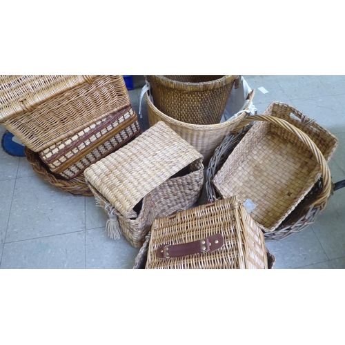 273 - Wicker and cane storage items 