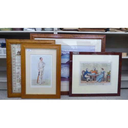 274 - Framed prints: to include a Vanity Fair Spy print - 'Reggie'  6