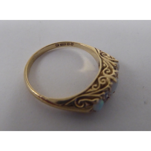 61 - Three 9ct gold rings, variously stone set