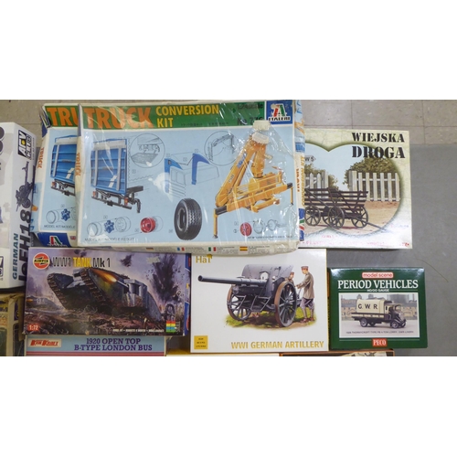 72 - HAT, Italian and other 1.24 and other scale model kits: to include Truck conversion kits  (comp... 