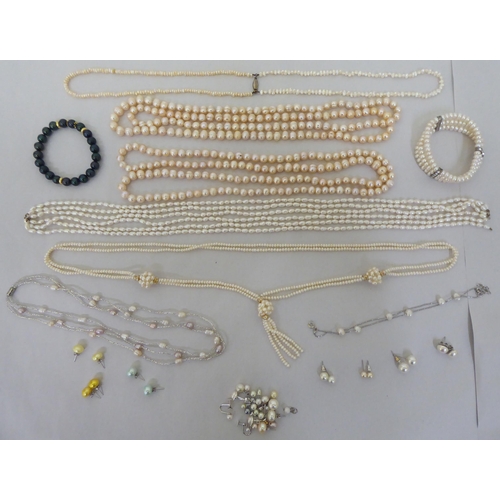 77 - River and other pearl necklaces, earrings and bracelets 