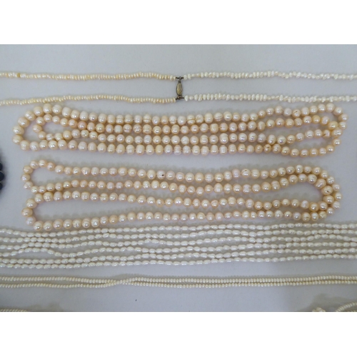 77 - River and other pearl necklaces, earrings and bracelets 