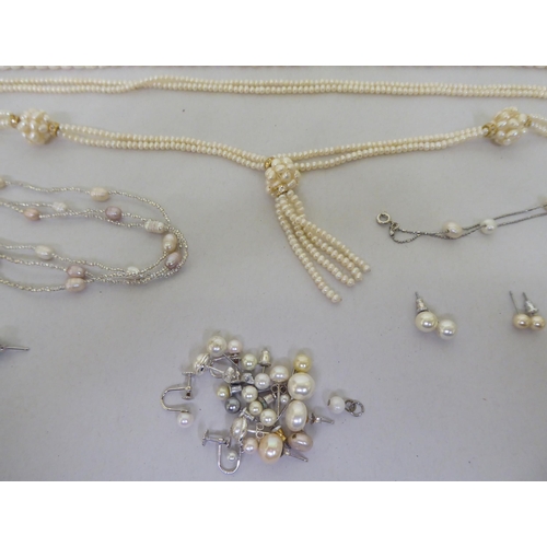 77 - River and other pearl necklaces, earrings and bracelets 