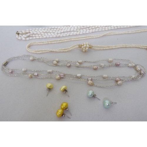 77 - River and other pearl necklaces, earrings and bracelets 