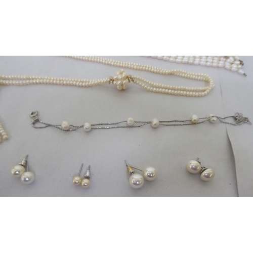 77 - River and other pearl necklaces, earrings and bracelets 