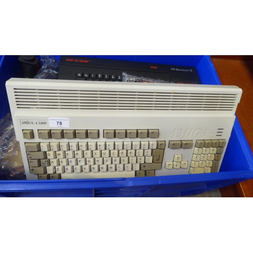 78 - Circa 1970s-1990s computer, gaming and similar equipment: to include a Amiga A1200 keyboard; and a S... 