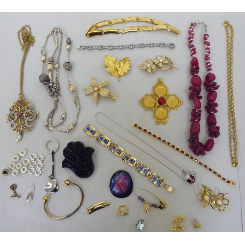 82 - Costume jewellery: to include yellow metal, coloured bead necklaces; coin and other pendants