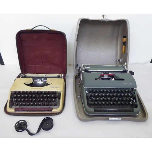 84 - Two vintage portable Olympia manual typewriters