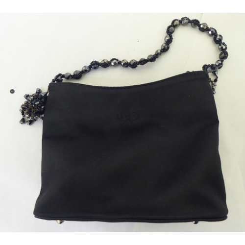 95 - Seven black evening bags, variously decorated in beads and sequins: to include an Anya Hindmarch and... 