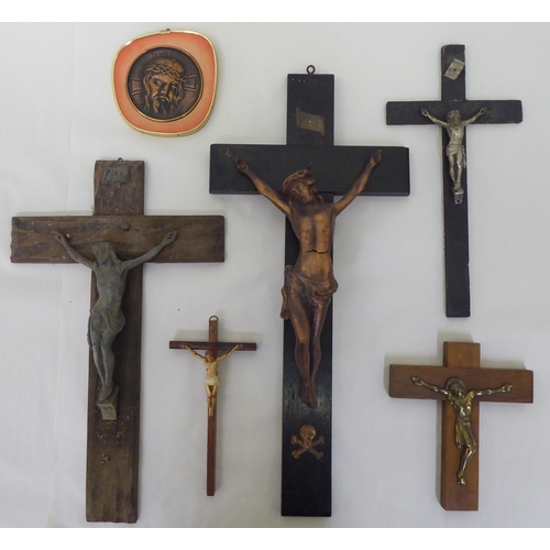 96 - Crucifix: to include one in stained oak with a copper effect Corpus Christi  21