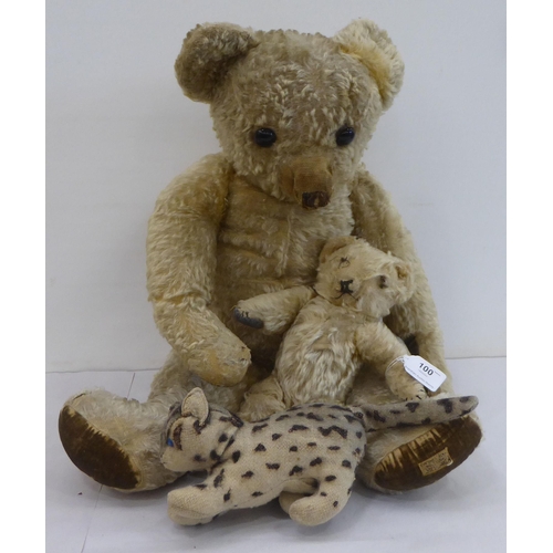 100 - Teddy bears: to include a 1930s Merrythought beige mohair example with mobile limbs  27