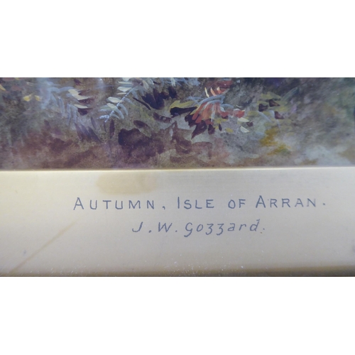 101 - JW Gozzard - 'Autumn, Isle of Arran'  watercolour  bears a signature  17